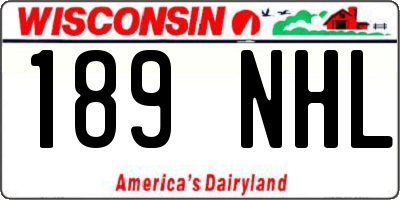 WI license plate 189NHL