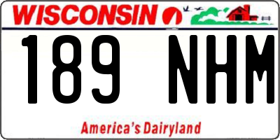 WI license plate 189NHM