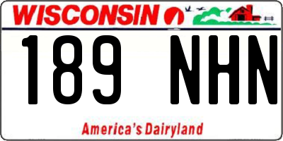 WI license plate 189NHN