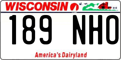 WI license plate 189NHO