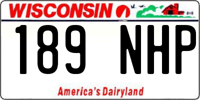 WI license plate 189NHP