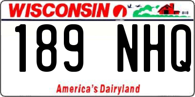 WI license plate 189NHQ