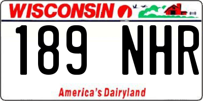 WI license plate 189NHR