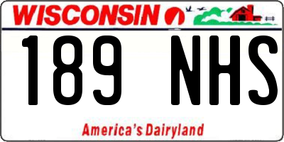 WI license plate 189NHS