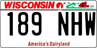WI license plate 189NHW