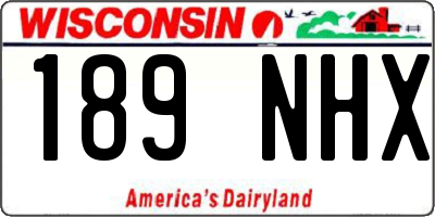 WI license plate 189NHX