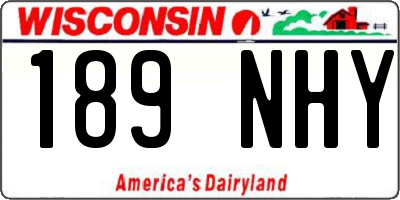 WI license plate 189NHY