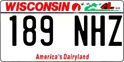 WI license plate 189NHZ