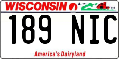 WI license plate 189NIC