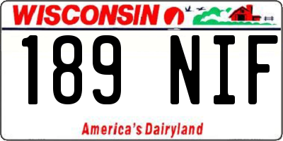 WI license plate 189NIF