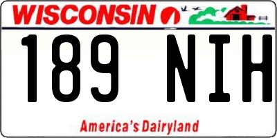 WI license plate 189NIH