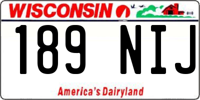 WI license plate 189NIJ