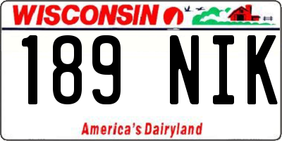 WI license plate 189NIK