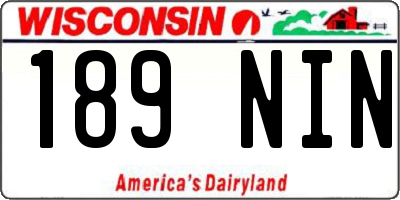 WI license plate 189NIN