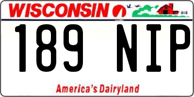 WI license plate 189NIP
