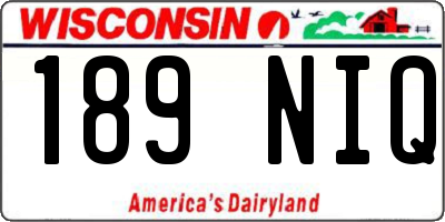 WI license plate 189NIQ