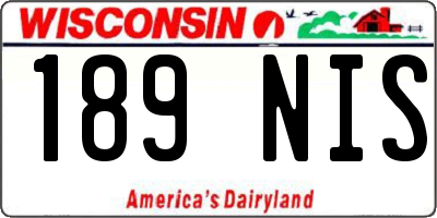 WI license plate 189NIS