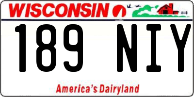 WI license plate 189NIY