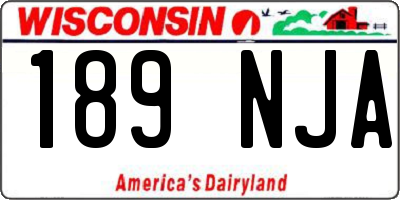 WI license plate 189NJA