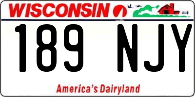 WI license plate 189NJY