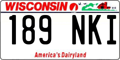 WI license plate 189NKI
