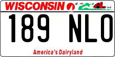 WI license plate 189NLO
