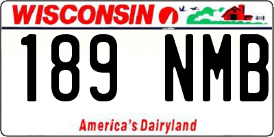 WI license plate 189NMB