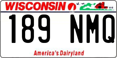 WI license plate 189NMQ