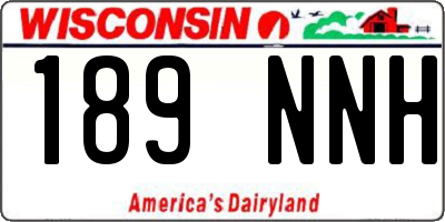 WI license plate 189NNH