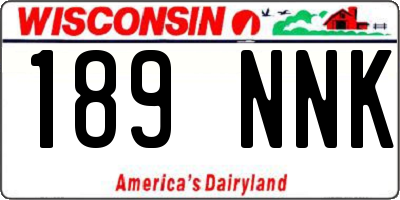WI license plate 189NNK