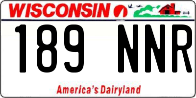 WI license plate 189NNR