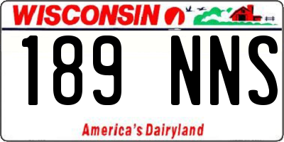 WI license plate 189NNS