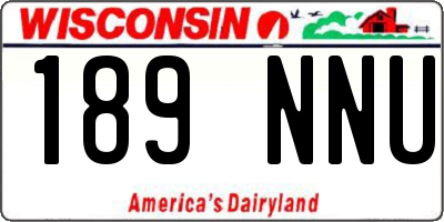 WI license plate 189NNU
