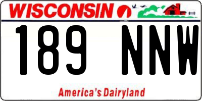 WI license plate 189NNW