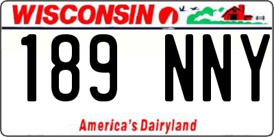 WI license plate 189NNY