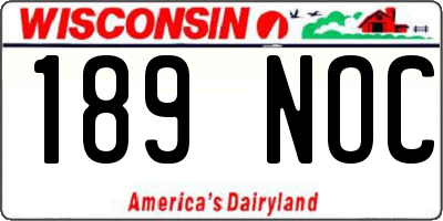 WI license plate 189NOC