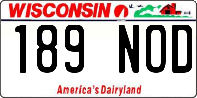 WI license plate 189NOD