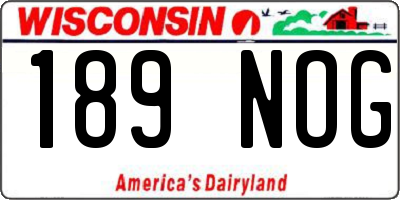 WI license plate 189NOG