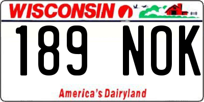 WI license plate 189NOK