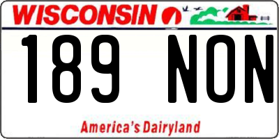 WI license plate 189NON