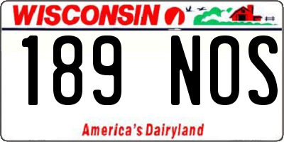 WI license plate 189NOS