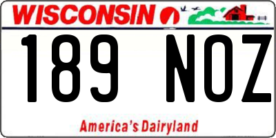 WI license plate 189NOZ
