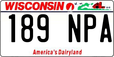 WI license plate 189NPA