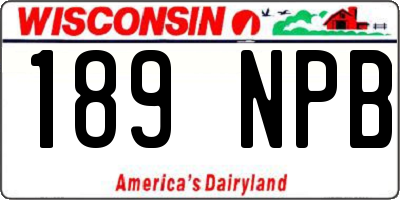 WI license plate 189NPB