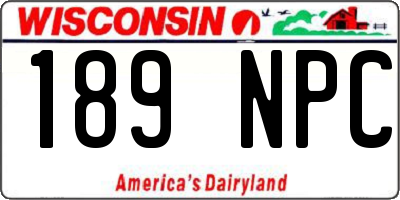 WI license plate 189NPC