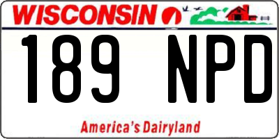 WI license plate 189NPD