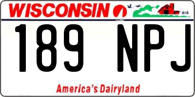 WI license plate 189NPJ