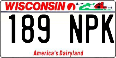 WI license plate 189NPK