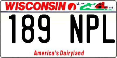 WI license plate 189NPL