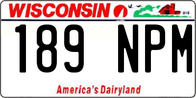WI license plate 189NPM